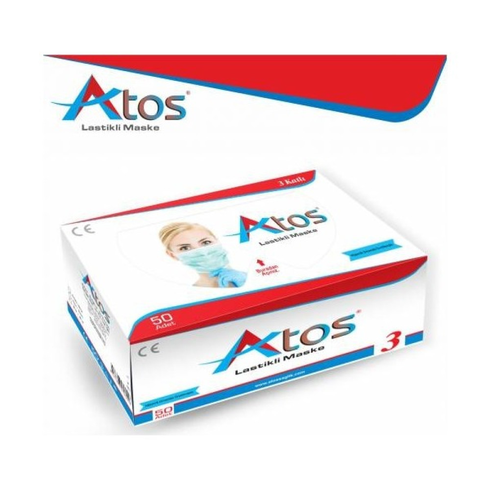 Atos Yumuşak Lastikli Telli Nonwoven Cerrahi Maske 500 Adet Oto Boyaları Fiyatı