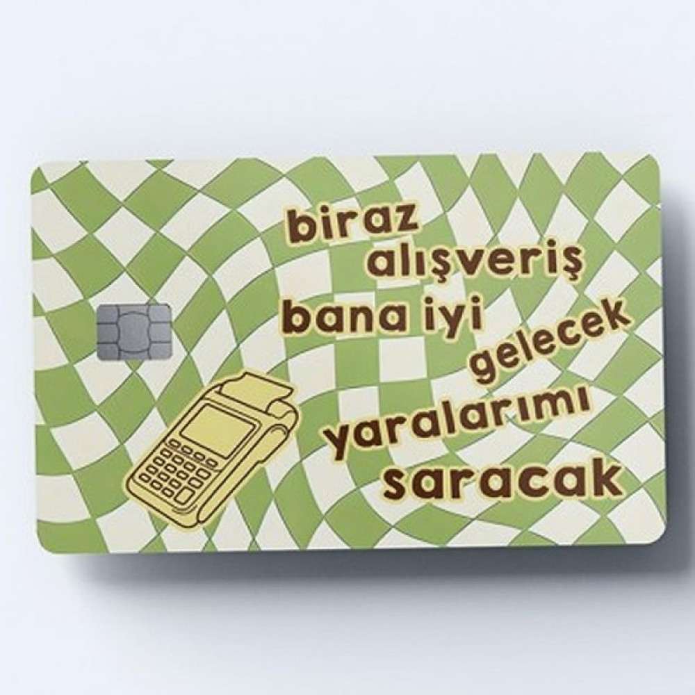 Attach Biraz Alışveriş Bana Iyi Gelecek Yaralarımı Saracak Kart Kaplama Sticker - 9 x 5 cm Sticker Fiyatı