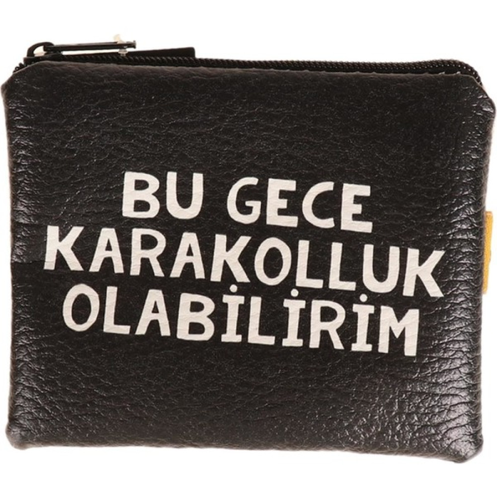 Attach Bu Gece Karakolluk Olabilirim Tasarımlı Süet Bozuk Para Cüzdanı Bayan Cüzdan Fiyatı