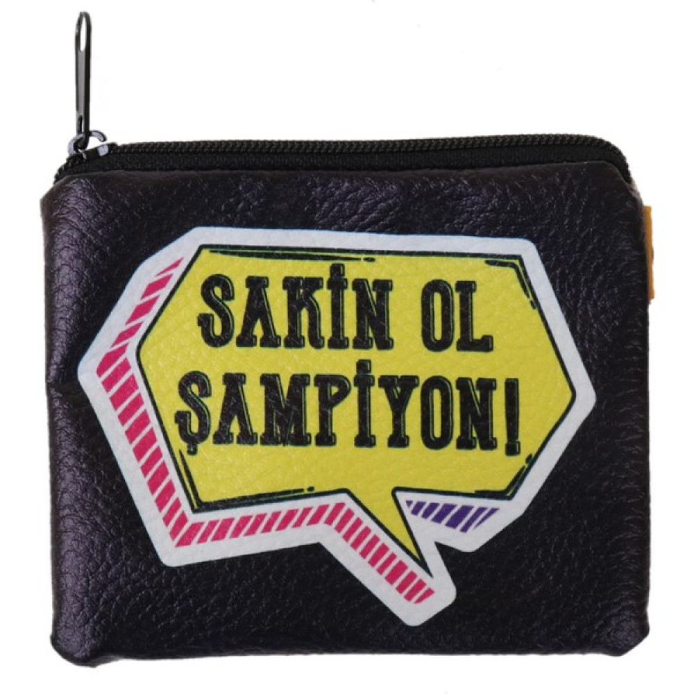 Attach Siyah Levha Sakin Ol Şampiyon Tasarım Süet Bozuk Para Cüzdanı Bayan Cüzdan Fiyatı