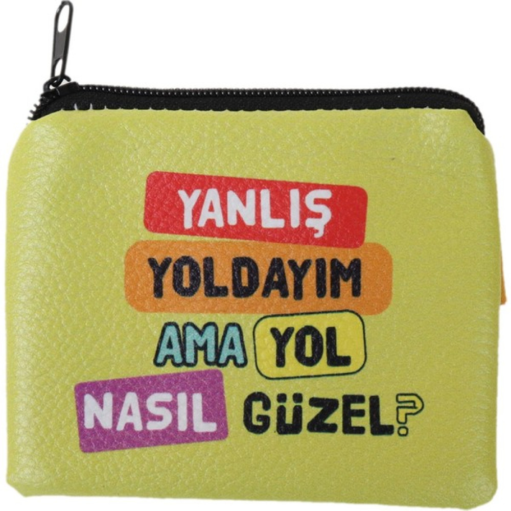 Attach Yanlış Yoldayım Ama Tasarım Süet Bozuk Para Cüzdanı Bayan Cüzdan Fiyatı