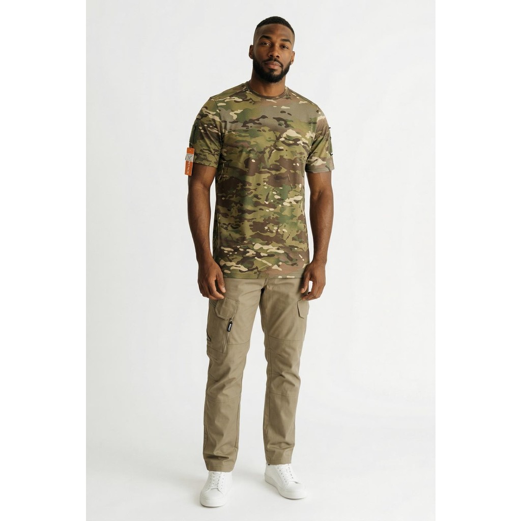 Attack Erkek Basic Tişört Haki Renk %100 Pamuk Bisiklet Yaka Günlük Rahat Slim Fit Erkek T-shirt Fiyatı