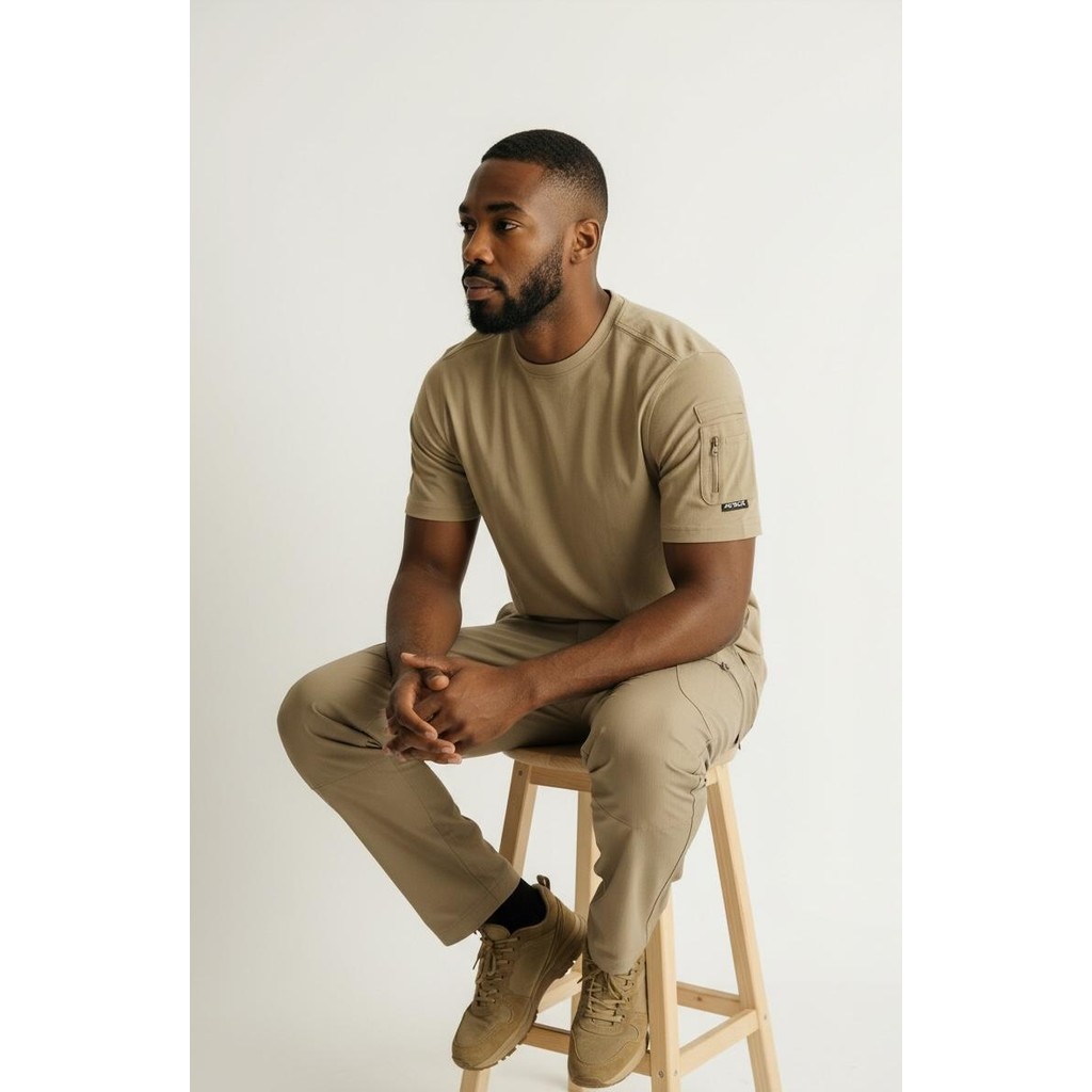 Attack Erkek Basic Tişört Haki Renk %100 Pamuk Bisiklet Yaka Günlük Rahat Slim Fit Erkek T-shirt Fiyatı