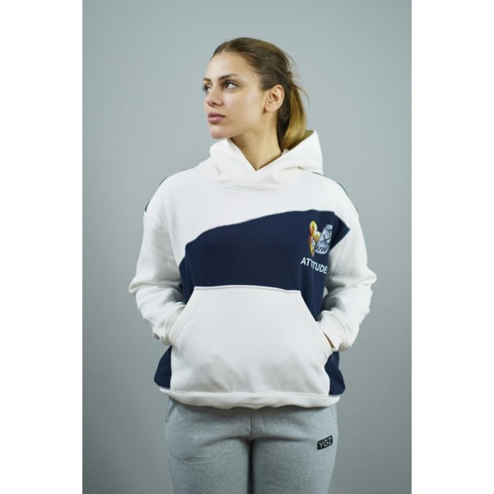 Attitude Baskılı Kadın Kapüşonlu Sweatshirt Bayan Sweatshirt Fiyatı