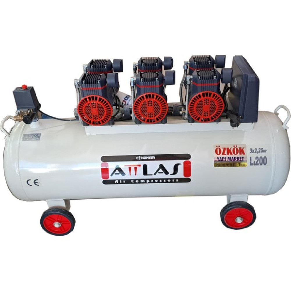 Attlas 200 Lt 6,75 Hp Sessiz Monofaze Kompresör SC60200 Hava Kompresörü Fiyatı