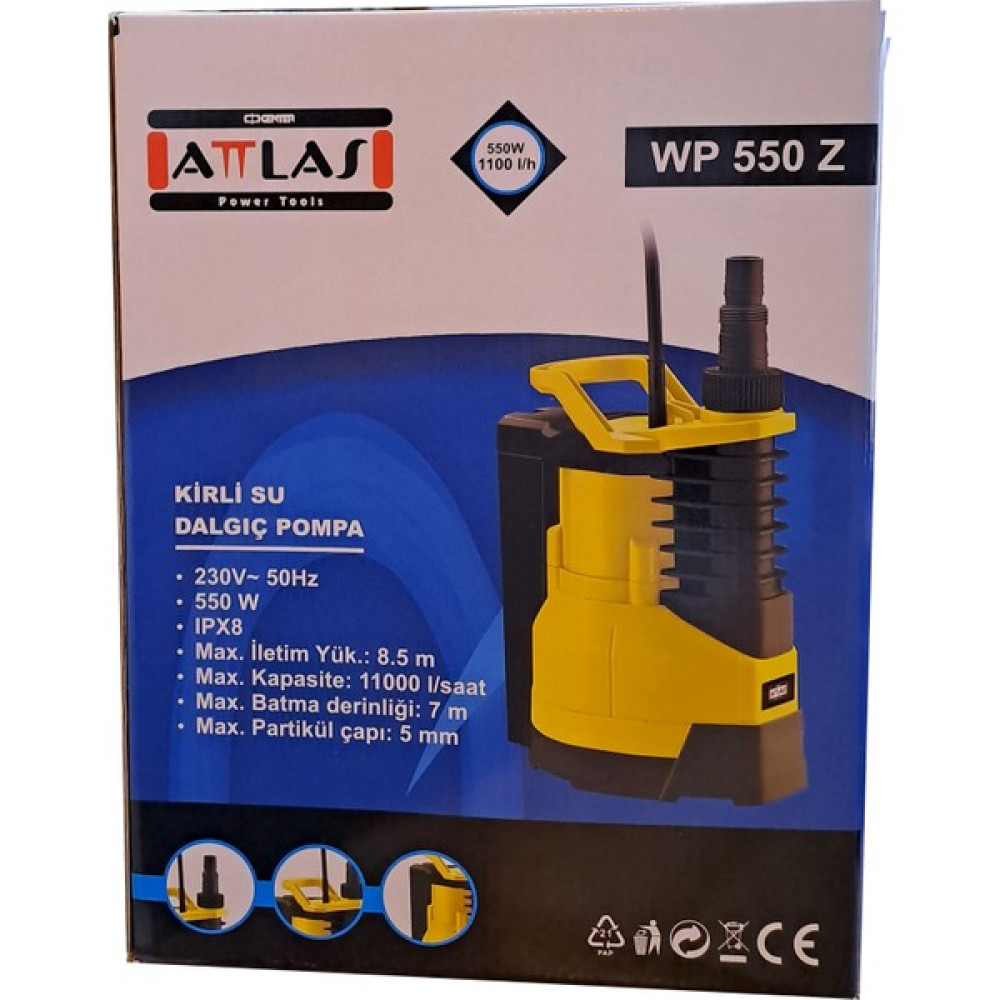 Attlas Kirli Su Dalgıç Pompa Wp 550 Z Su Motoru Fiyatı