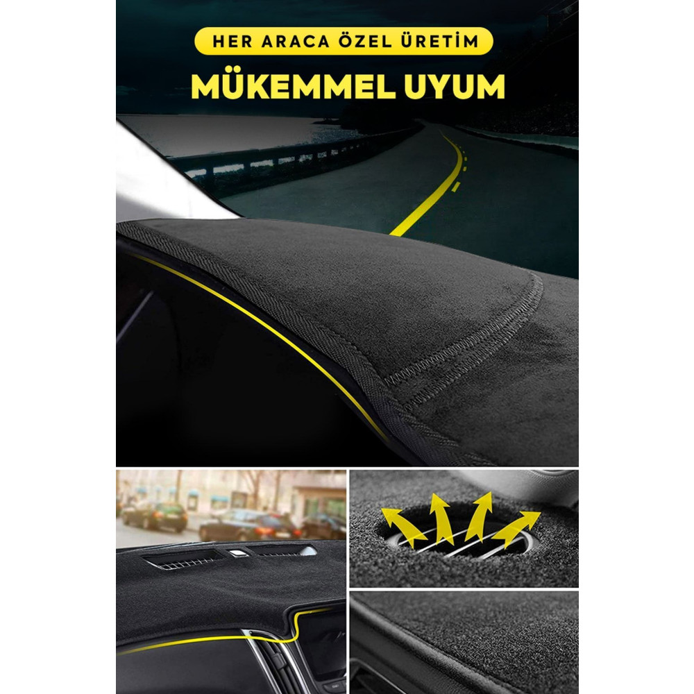 Audı A3 (2013-2019) 3d Torpido Koruma Kılıfı - Ön Göğüs Kaplama - Siya