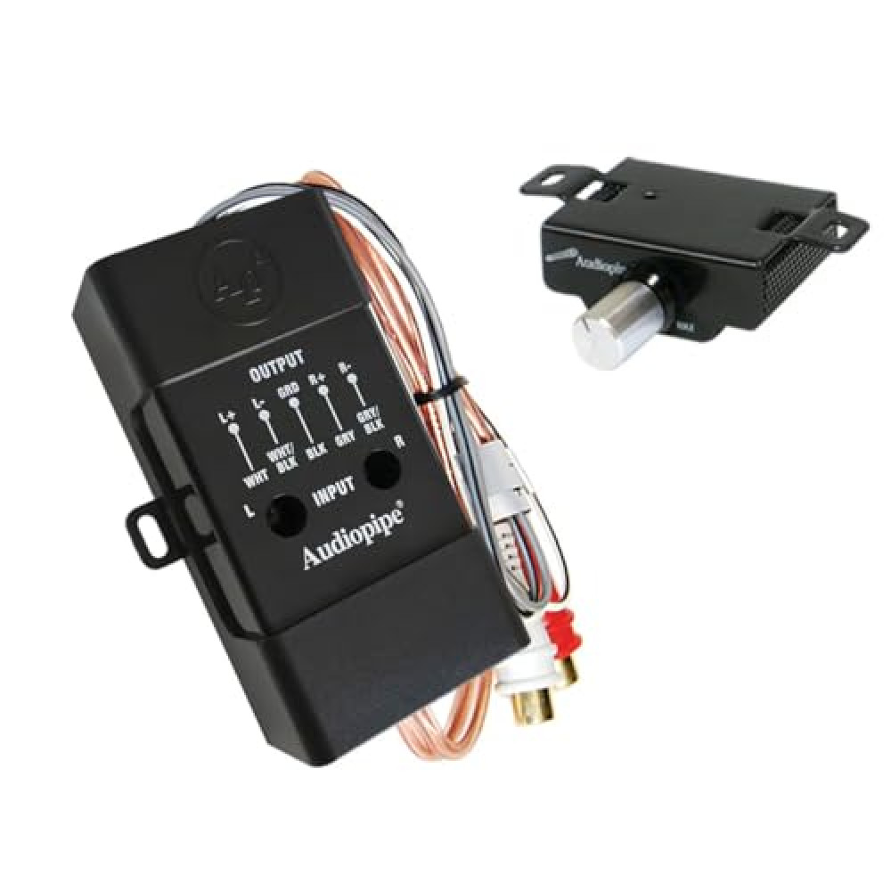Audio pipe Adjustable Line Output Converter with Sub Out Remote Gain Control - APNR-2002-RMT