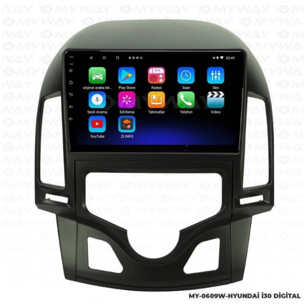 Audio Station Hyundai I30 Digital Klima 9 Inç Android Navigasyon ve Multimedya Sistemi 2008-2011 Oto Görüntü Sistemleri Fiyatı