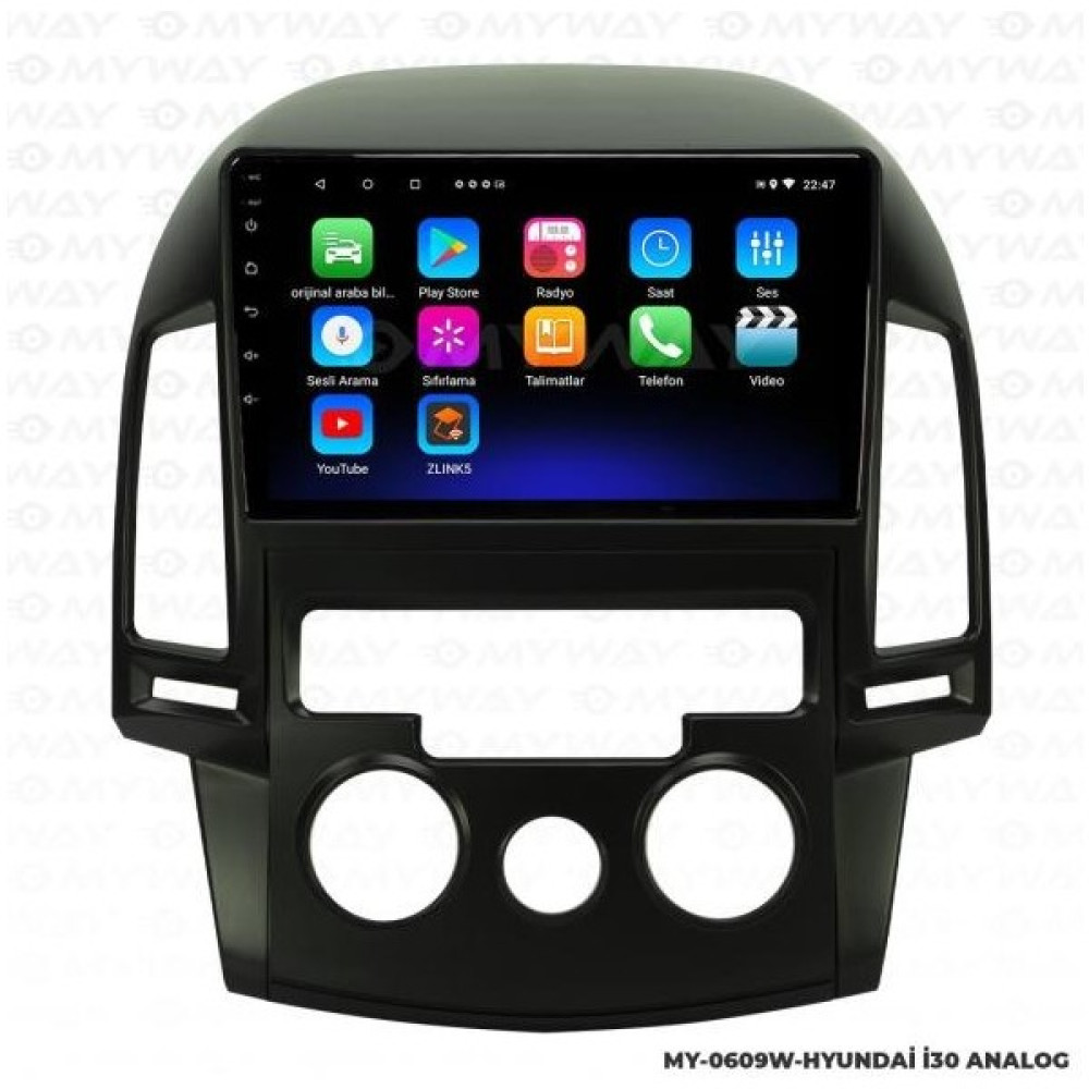 Audio Station Hyundai I30 Manuel Klima 9 Inç Android Navigasyon ve Multimedya Sistemi 2008-2011 Oto Görüntü Sistemleri Fiyatı