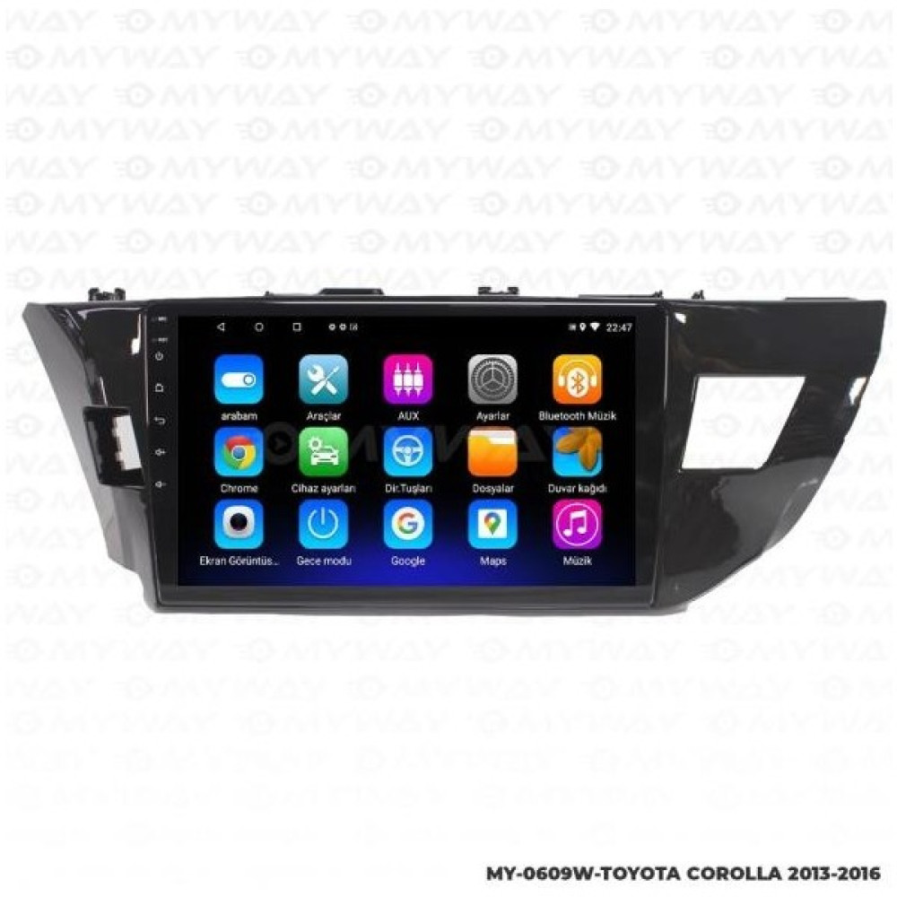 Audio Station Toyota Corolla Android Carplay Navigasyon ve Multimedya Sistemi 2013-2016 Oto Görüntü Sistemleri Fiyatı