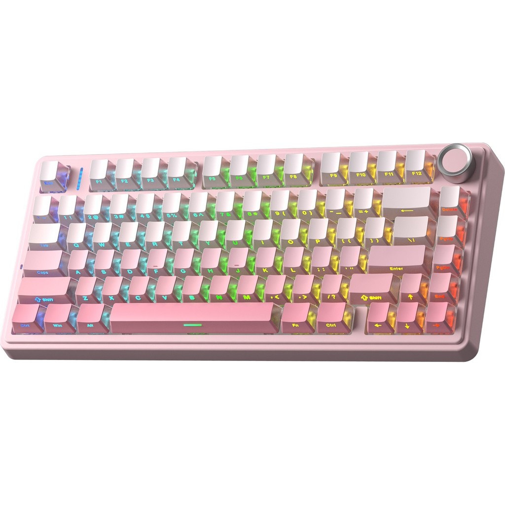 Aula F75 Mekanik Rgb Tkl Sessiz Cotton Candy Switch Kablosuz Makrolu Hot Swap Klavye Pembe Klavye - Mouse Fiyatı