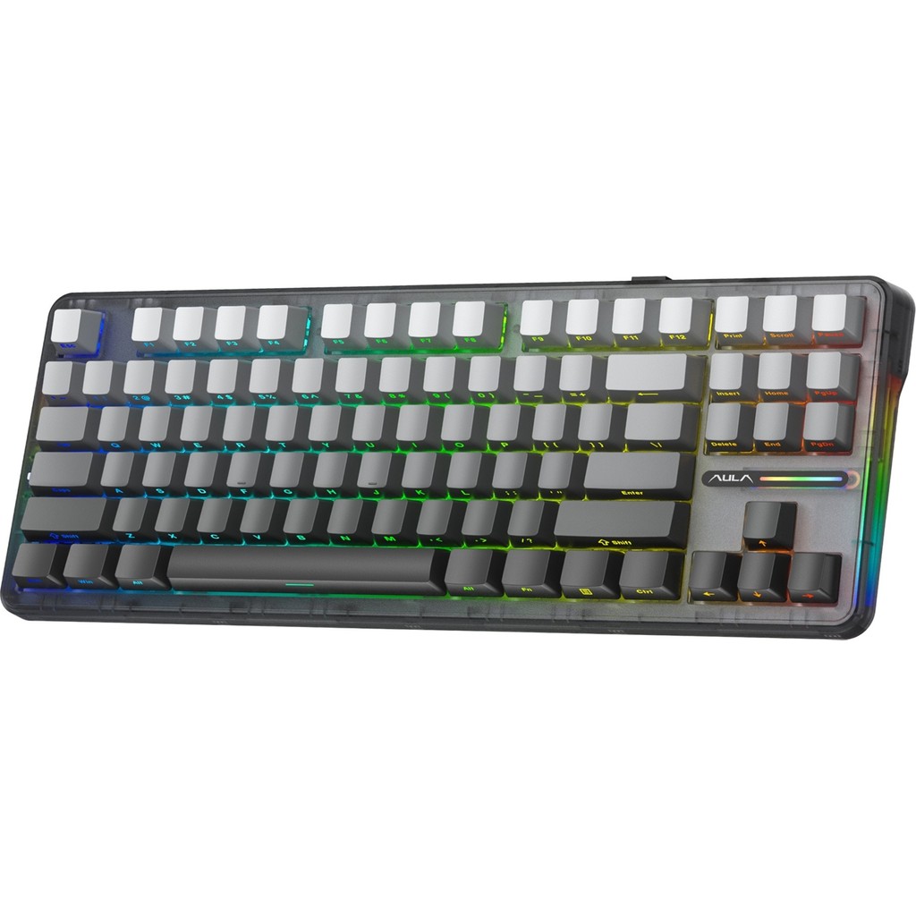Aula F87 Pro Mekanik Rgb Tkl Graywood V4 Switch Kablosuz Makrolu Hot Swap Klavye Gradyan Gri Klavye - Mouse Fiyatı