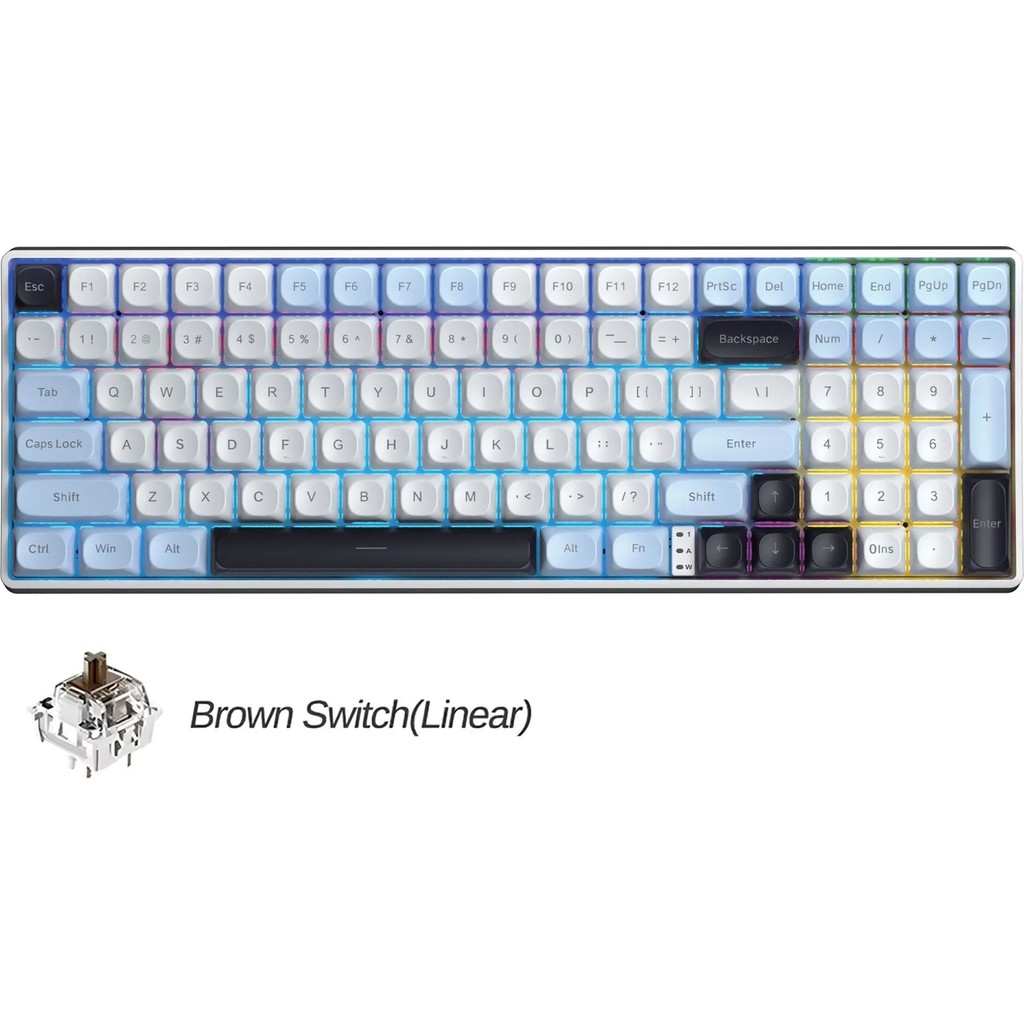 Aula S100 Pro Brown Switch How Swap Rgb Mekanik Klavye Bluetooth Kablolu Kablosuz Bağlantı Buz Mavisi Klavye - Mouse Fiyatı