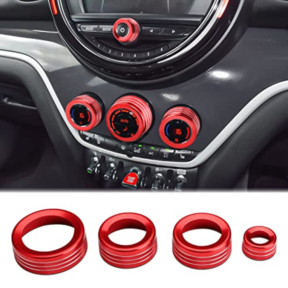 Auovo Volume Knob Tune Knob Air Conditioner Knob Covers Compatible with 2014 2015 2016 2017 2018 2019 2020 2021 2022 MINI Cooper Accessories Auto Interior Trim Decorations Air Conditioner Switch Rings Air Conditioner Spare Parts Fiyatı