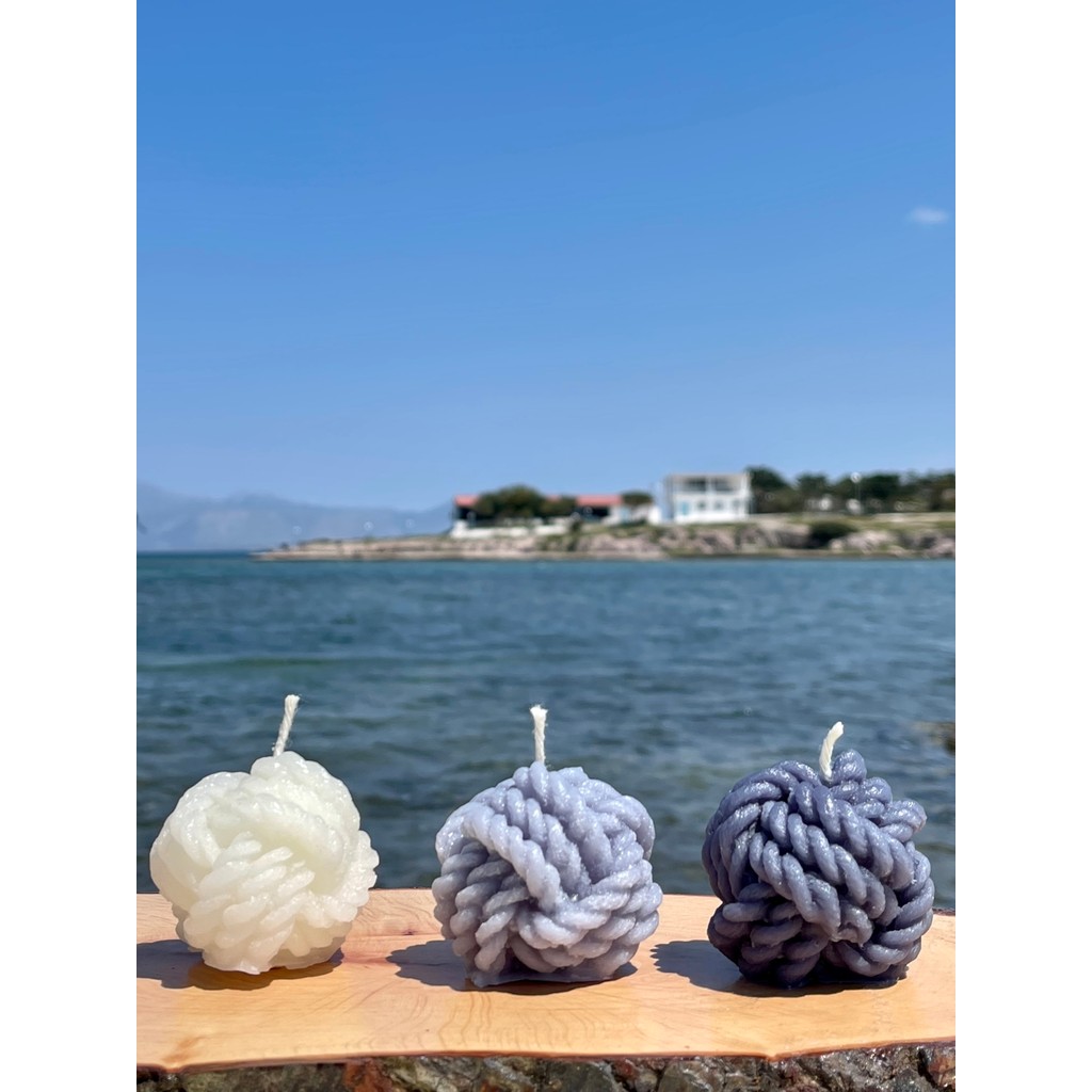 Aura Gift Shop 3'lü Dekoratif Yumak Mum Seti, Vanilya Kokulu, Örgü Mum, Gri, Beyaz, Açık Gri - 3 Adet Diğer Fiyatı