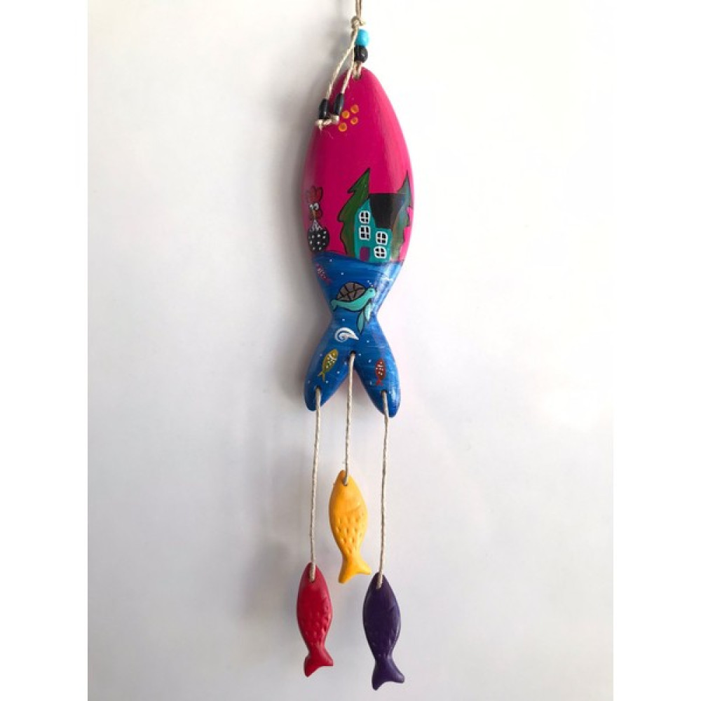 Aura Hediyelik Seramik Balıklar Kapı/duvar Süsü- Ev ve Balkon Dekorasyonu - Pembe - 63 cm Ev & Dekorasyon Aksesuarları Fiyatı