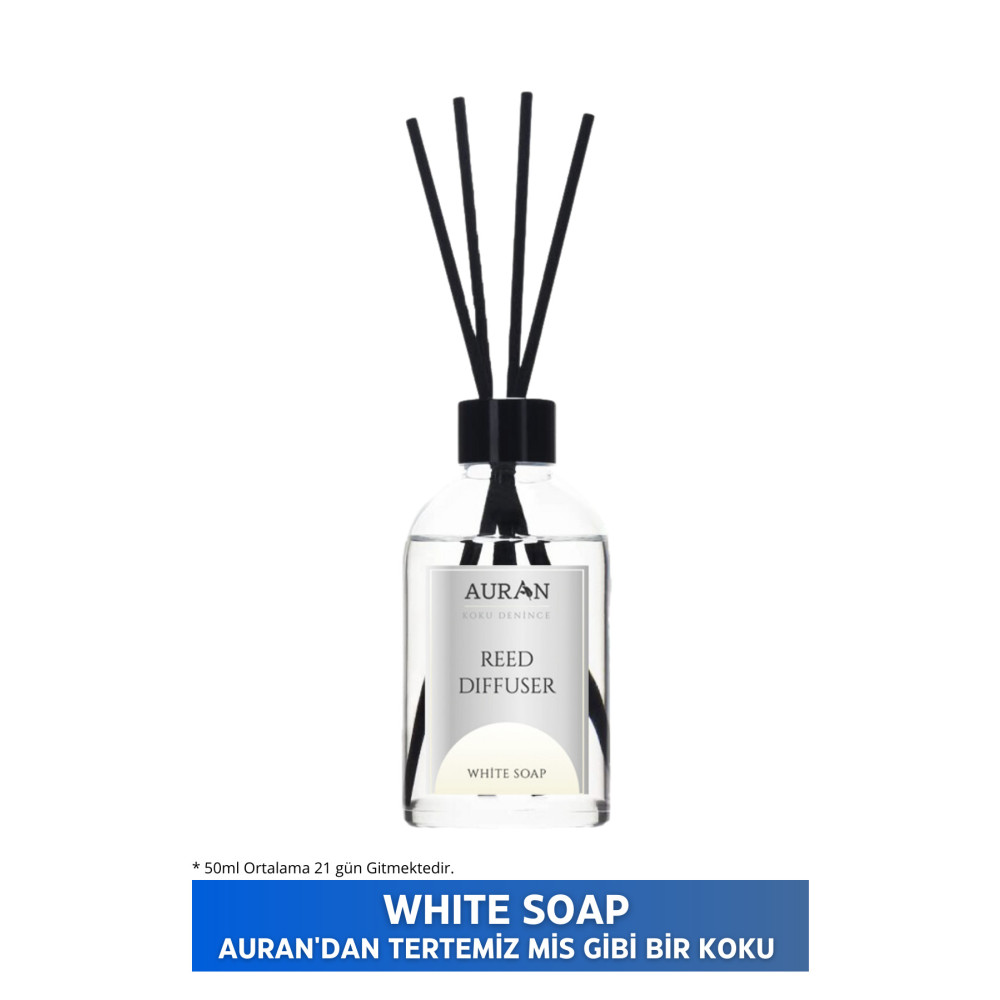 AURAN Beyaz Sabun Çubuklu Oda Kokusu Esansiyel Uçucu Yağ White Soap 50ml Deterjan ve Temizlik Ürünleri Fiyatı