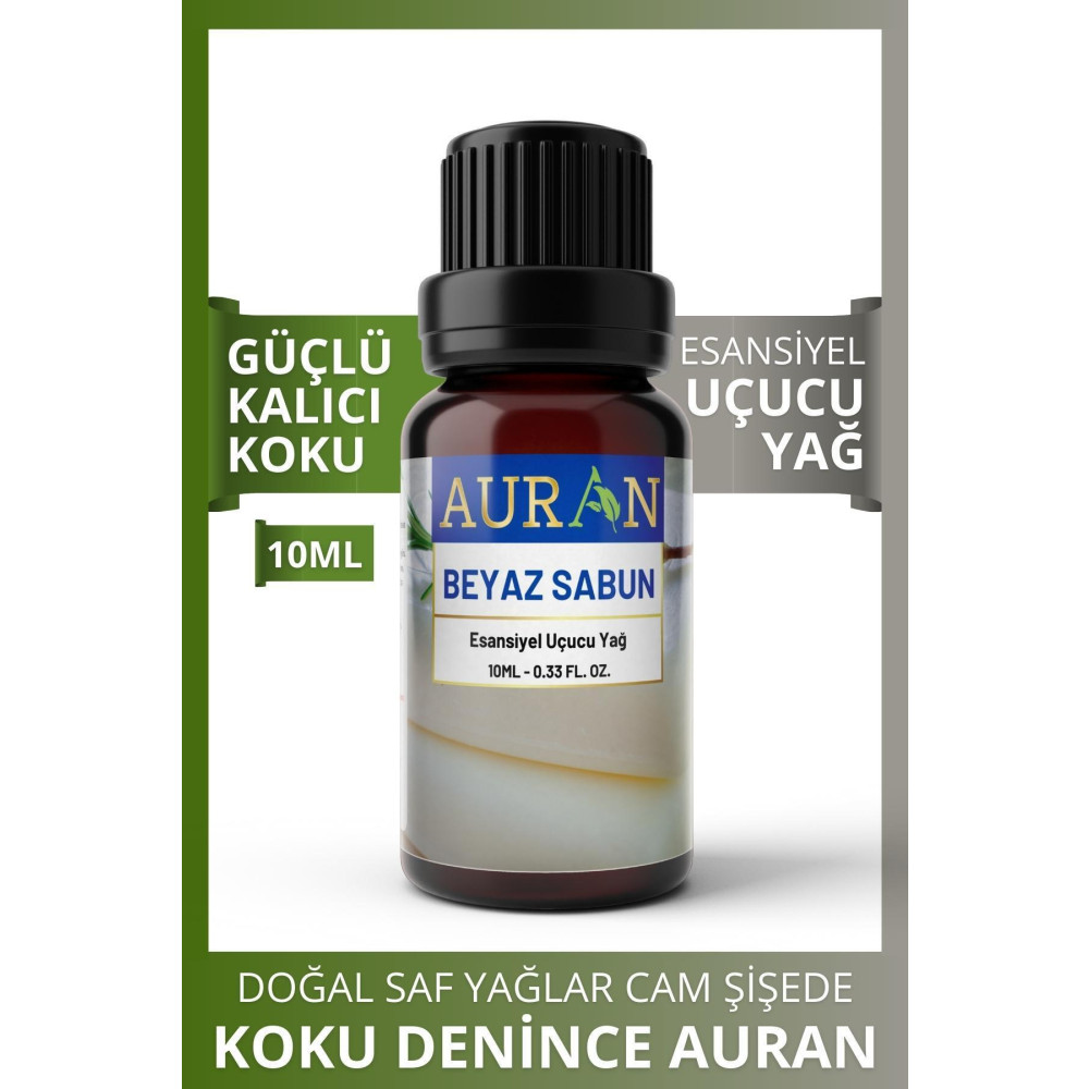 AURAN Beyaz Sabun Esansiyel Uçucu Koku Yağı Buhurdanlık Yağı Difüzör Esansı Hobi Esans Ortam Oda 10ml Oda Kokusu Fiyatı