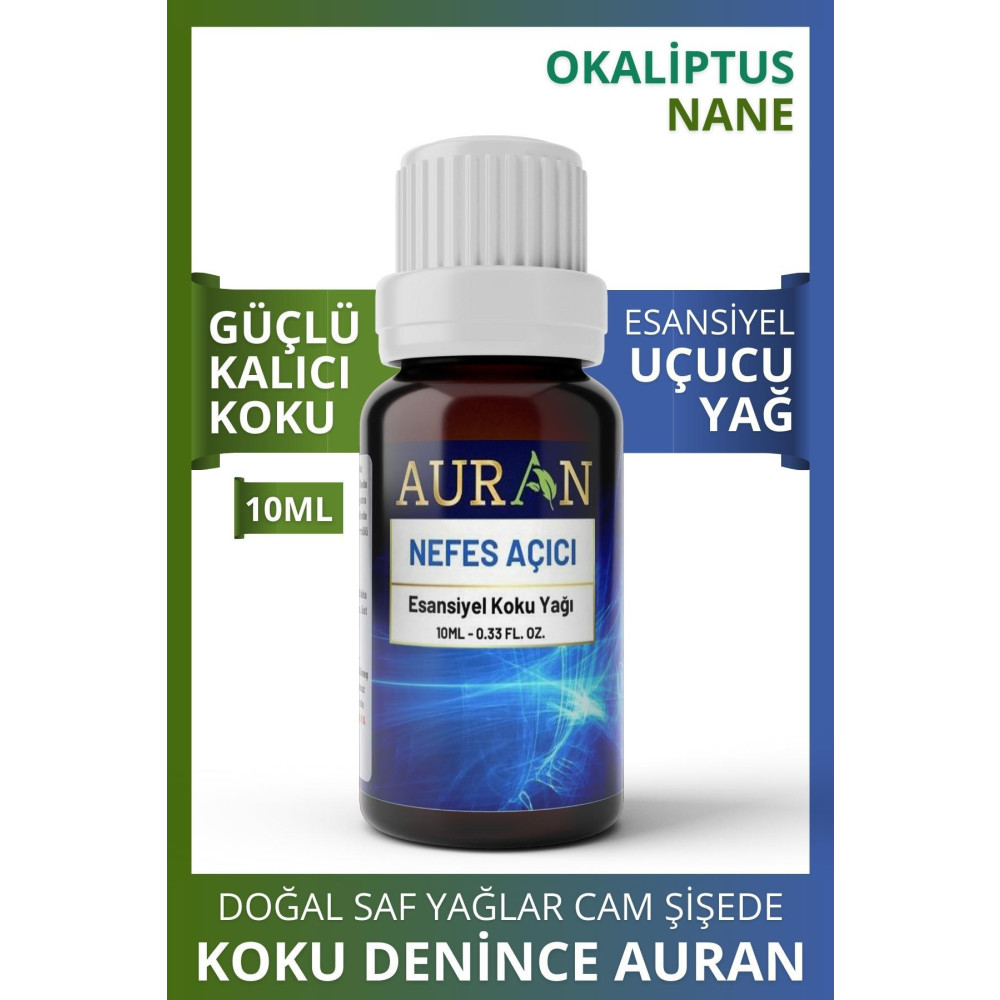 AURAN Nefes Açıcı Nane Ve Okaliptüs Esansiyel Uçucu Koku Yağı Buhurdanlık Yağı Difüzör Esansı Küre 10ml Deterjan ve Temizlik Ürünleri Fiyatı