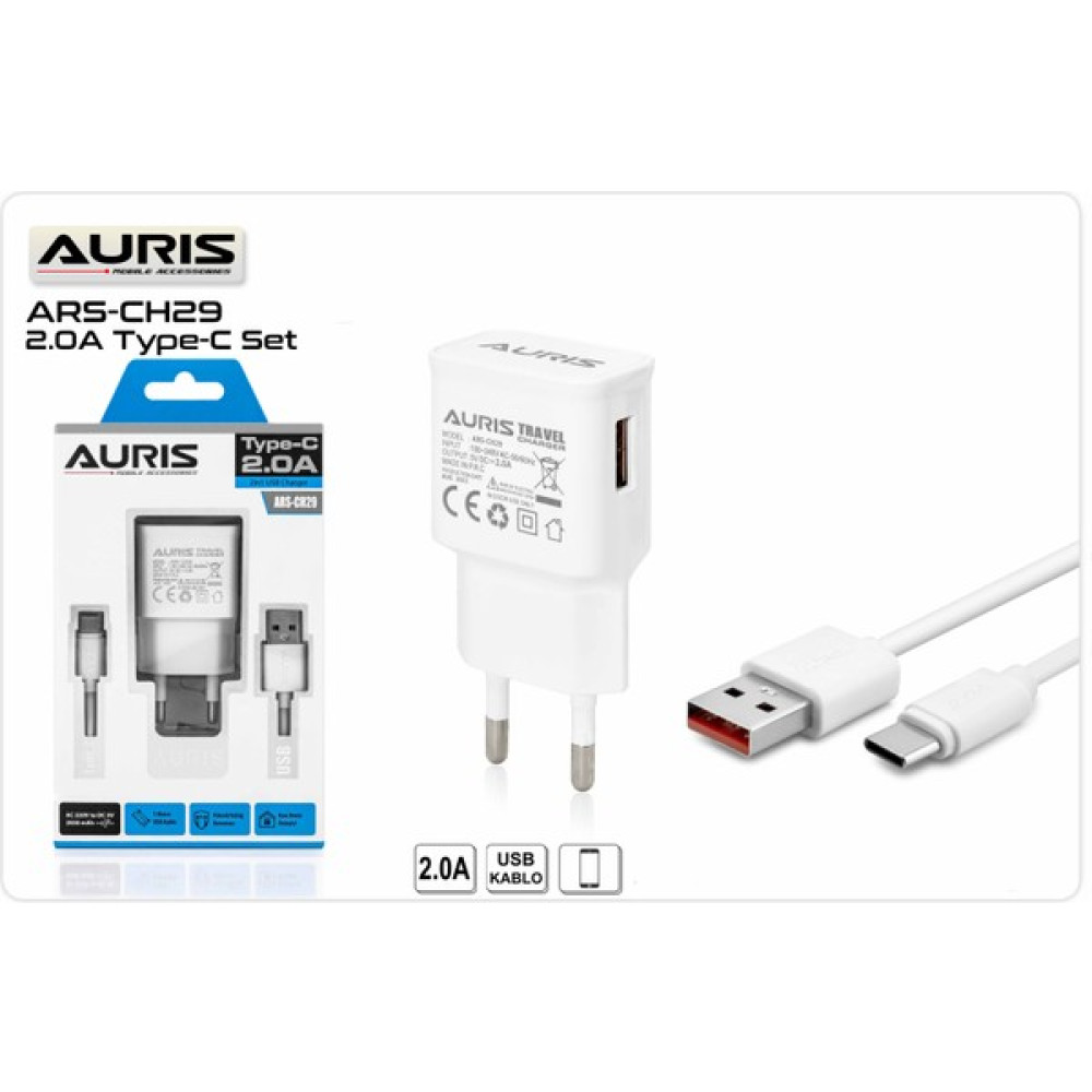 Auris 2.0 Amper Typc-E Şarj Aleti Cep Telefonu Şarj Cihazı Fiyatı