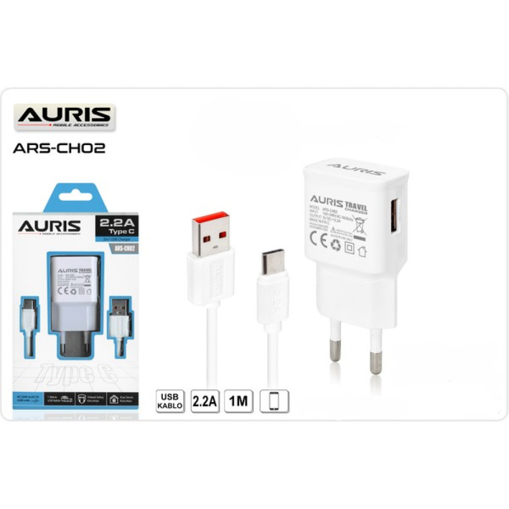 Auris 2.2 Amper Typc-E Şarj Aleti Cep Telefonu Şarj Cihazı Fiyatı