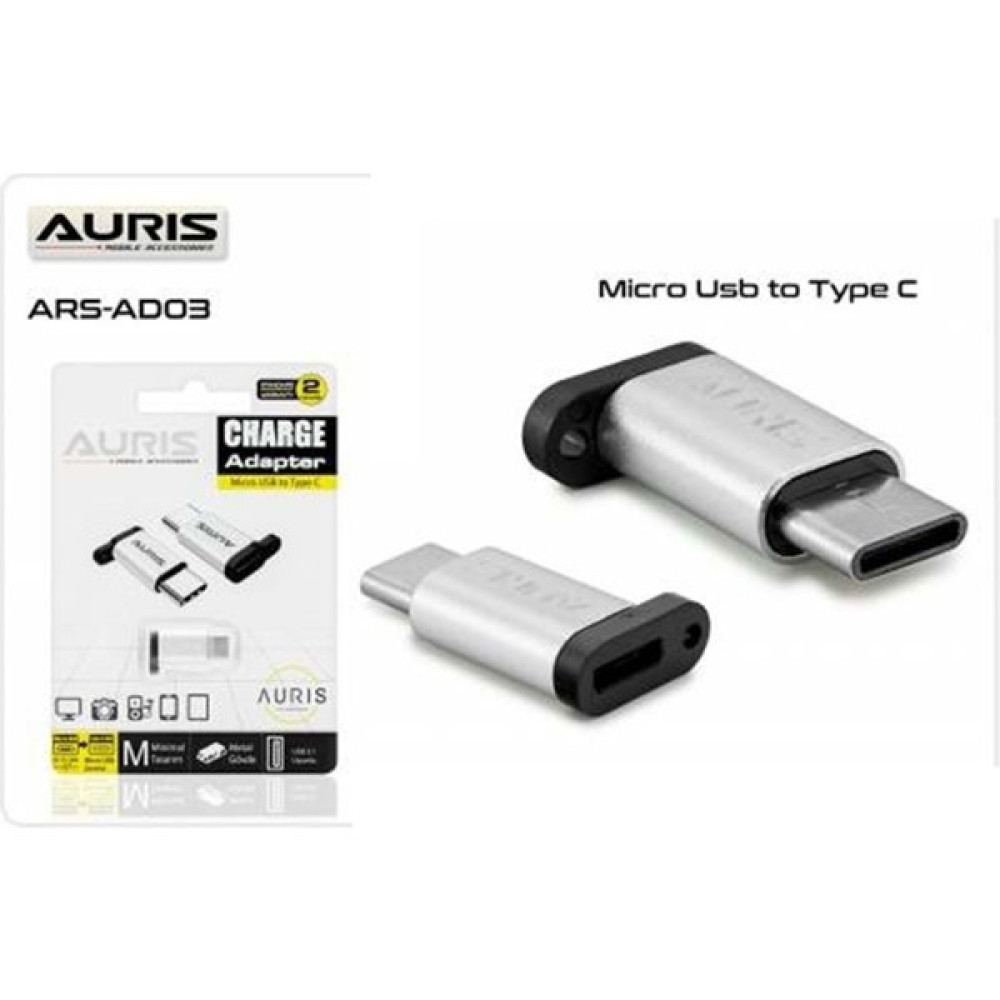 Auris ARS-AD03 Micro USB To Type C Çevirici Adaptör Şarj Kablosu Çevirici Cep Telefonu Şarj Cihazı Fiyatı