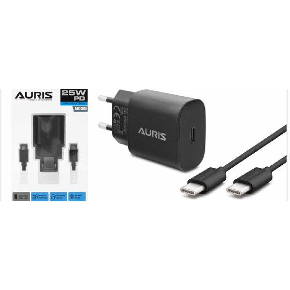 Auris ARS-CH25 Type-C - Siyah Cep Telefonu Şarj Cihazı Fiyatı