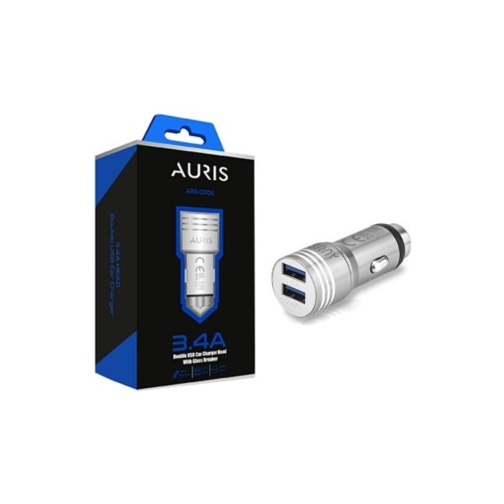 Auris CR06 Araç Şarj Başlığı Kafası 3,4A - Gümüş Cep Telefonu Şarj Cihazı Fiyatı