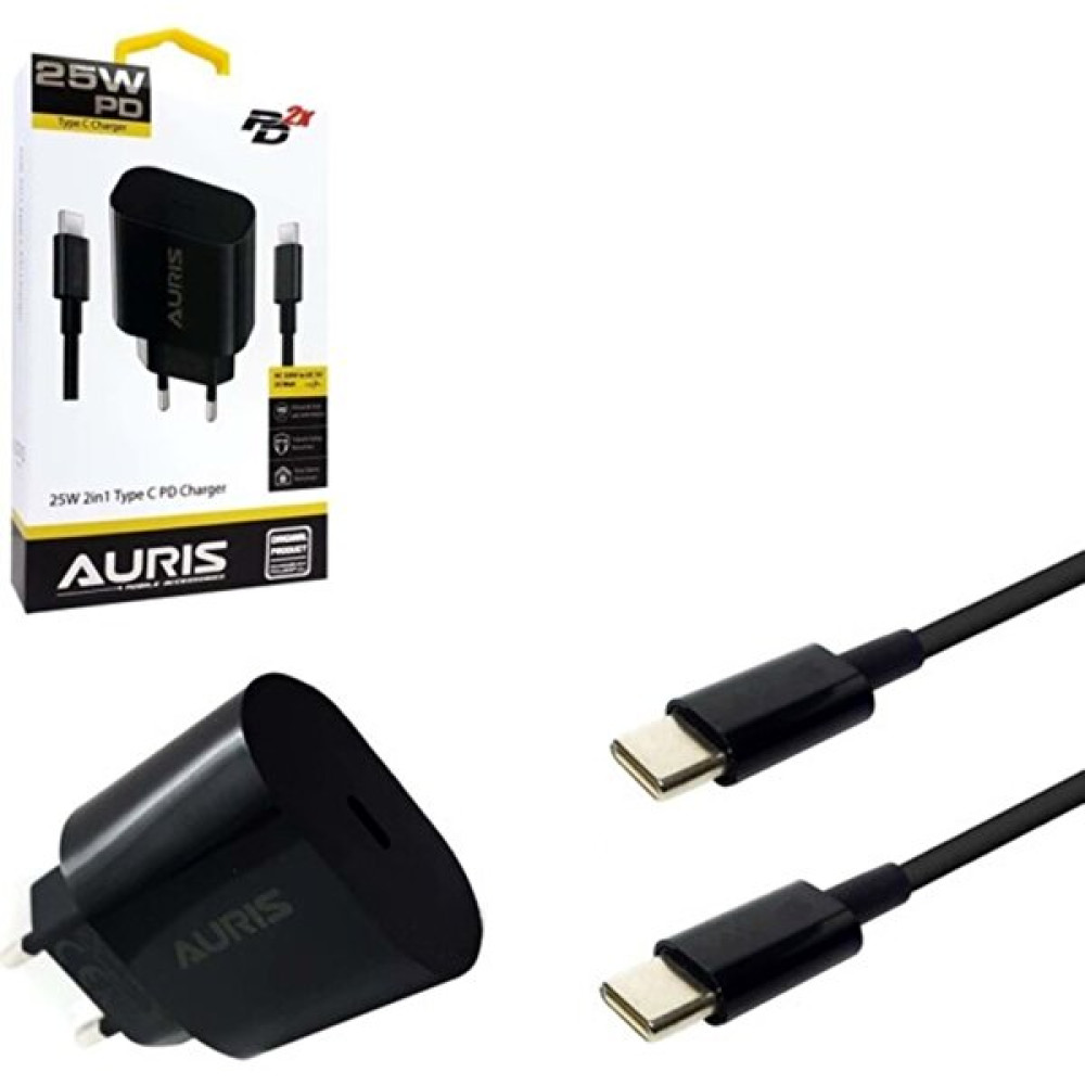 Auris Type-C 25W Hızlı Şarj Aleti Pd Girişli Aurıs ARS-CH21 - Siyah Cep Telefonu Şarj Cihazı Fiyatı