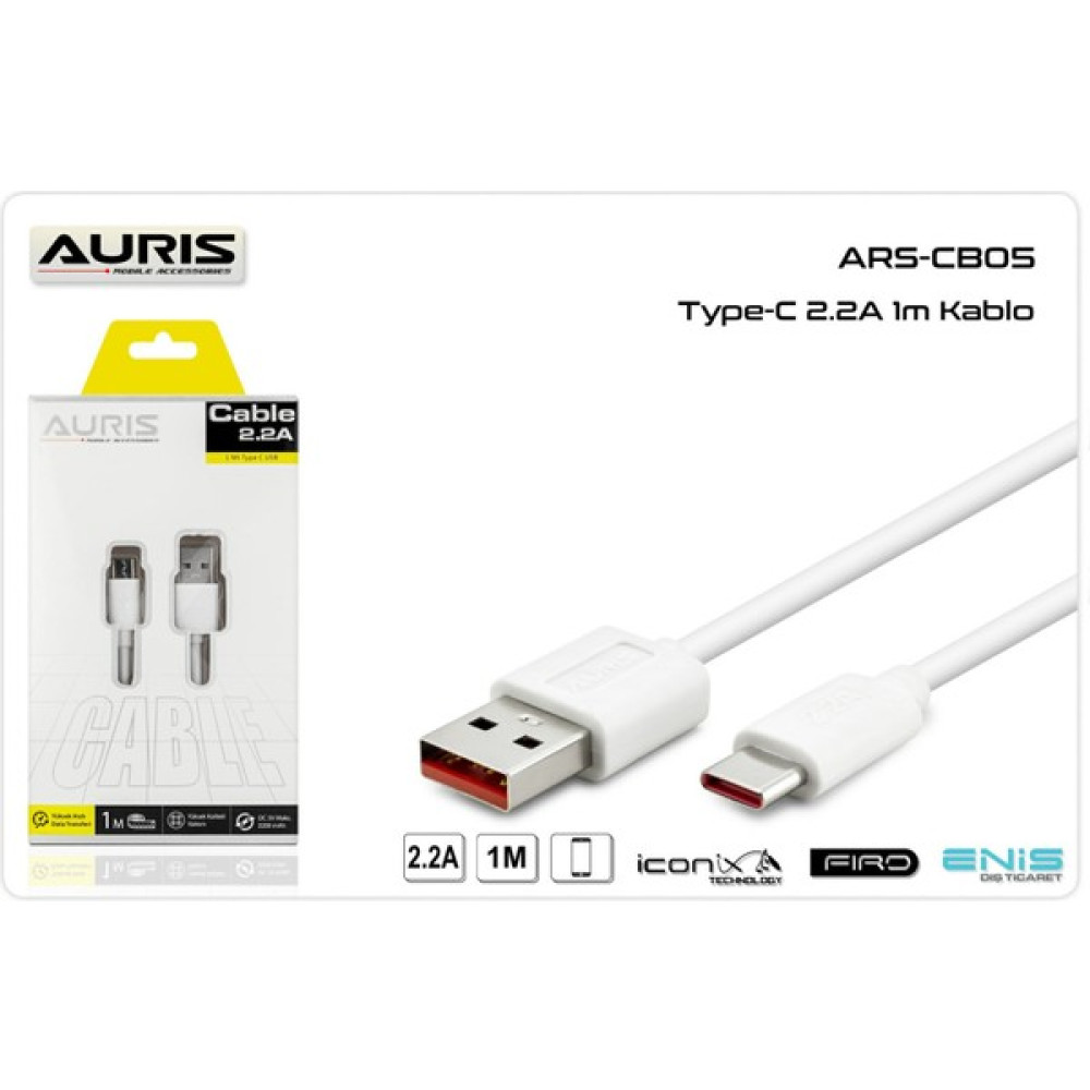 Auris Type-C USB Kablo - Beyaz Cep Telefonu Şarj Cihazı Fiyatı