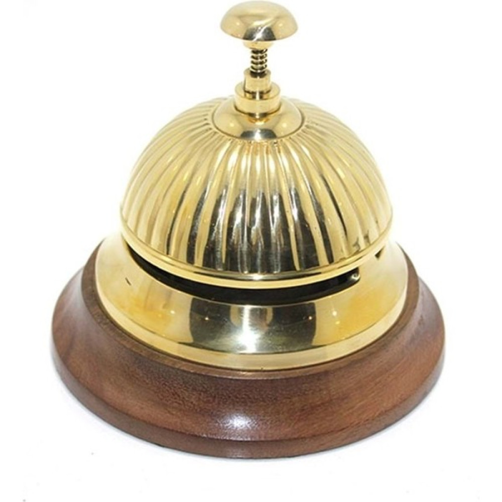 Authentic Ağaç Kaideli Pirinç Resepsiyon Zili Masa Çanı 12 cm Nalburiye & Hırdavat Fiyatı