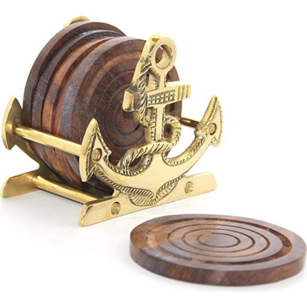 Authentic Denizci Pirinç Çapalı Ağaç Bardak Altı Seti 10CM Oto Boyaları Fiyatı