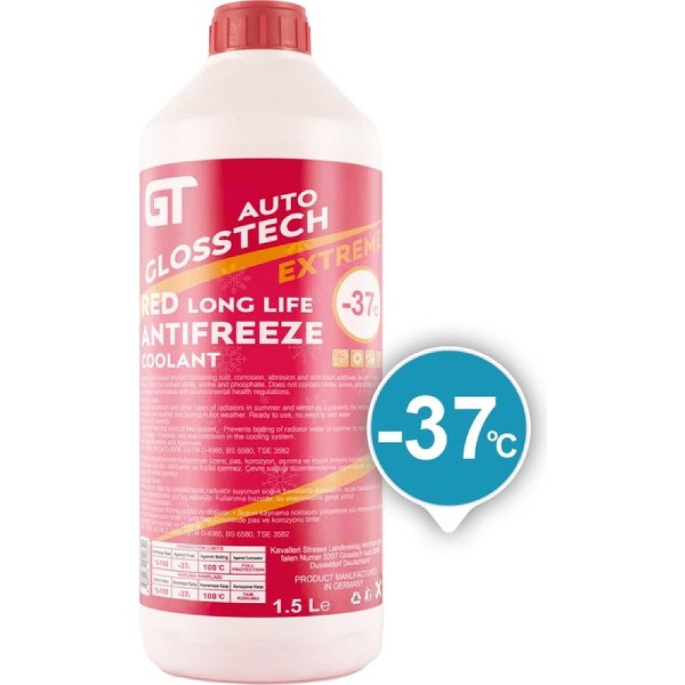 Auto Kama Auto Glosstech Car Coolant Red Antifriz - 37°c - 1.5 Litre Oto Boyaları Fiyatı