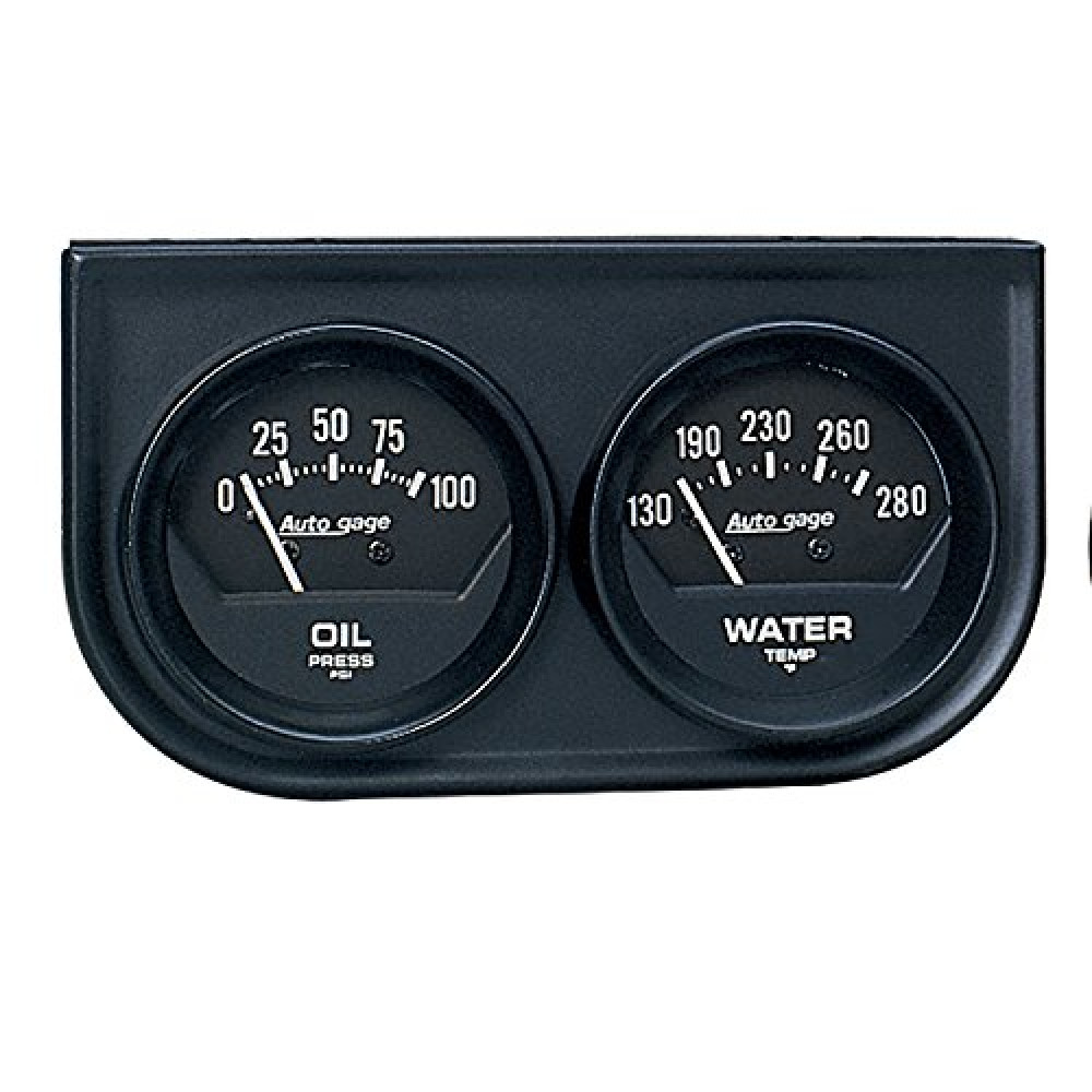 Auto Meter 2345 Autogage Black Console Oil/Water Gauge 2.3125 in.