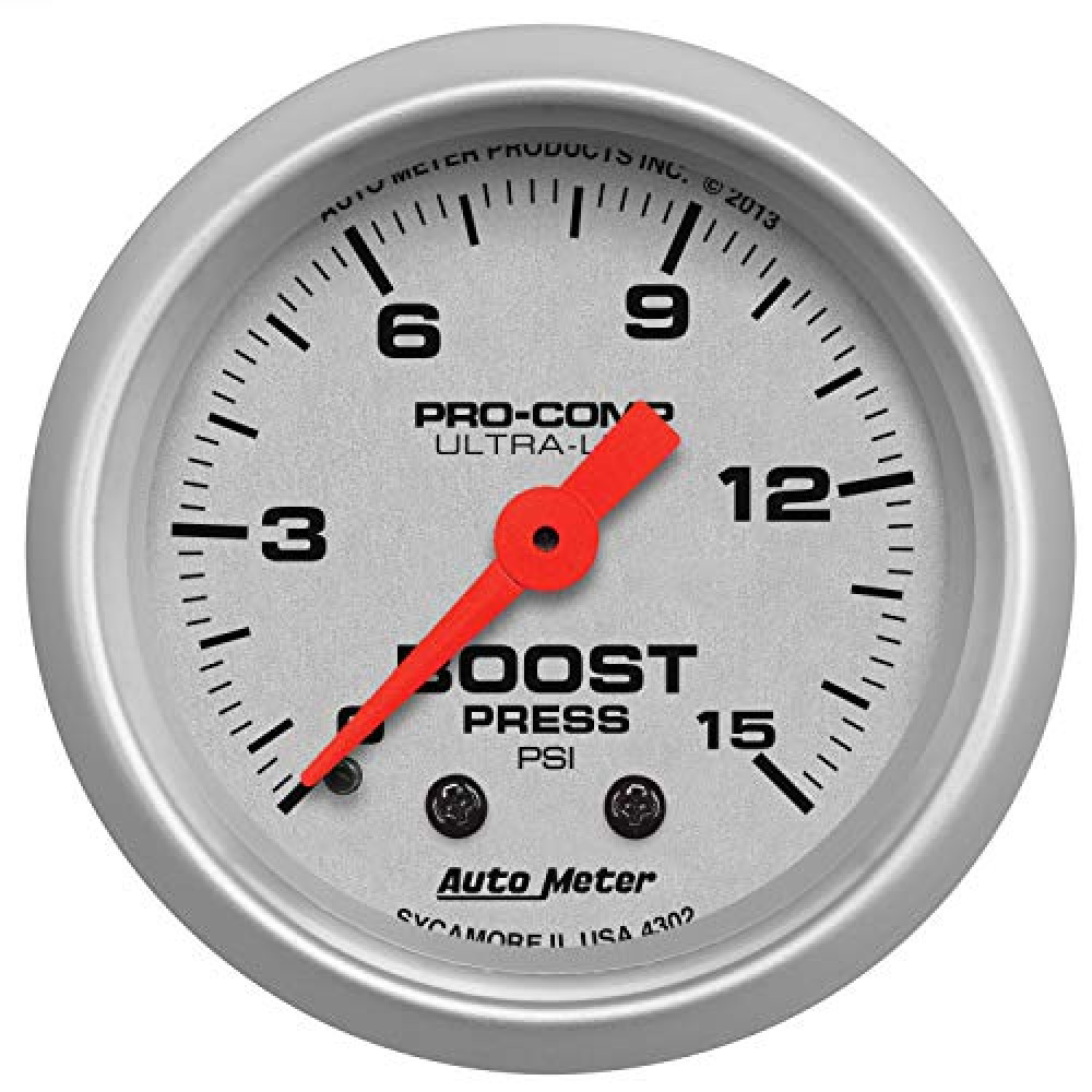 Auto Meter (4302) Ultra-Lite 2-1/16" 0-15 PSI Mechanical Boost Gauge