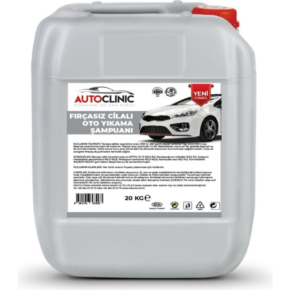 Autoclınıc 20KG Fırçasız Cilalı Oto Yıkama Şampuanı Oto Yıkama Ürünleri Fiyatı