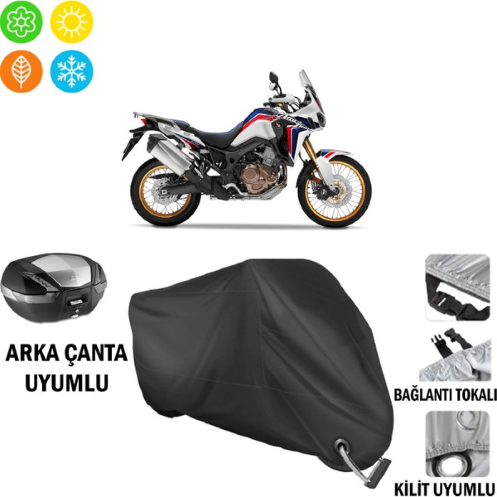 AUTOES Honda Crf 1100L Africa Twin Motosiklet Brandası Arka Çanta, Tokalı ve Kilit Uyumlu Siyah Motorsiklet Brandaları Fiyatı
