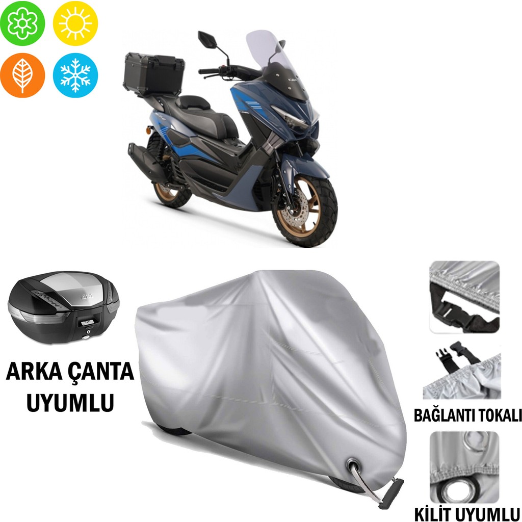 AUTOES Küba Newcity 125 Branda Motosiklet Brandası Arka Çanta Bağlantı,kilit Uyumlu Motorsiklet Brandaları Fiyatı