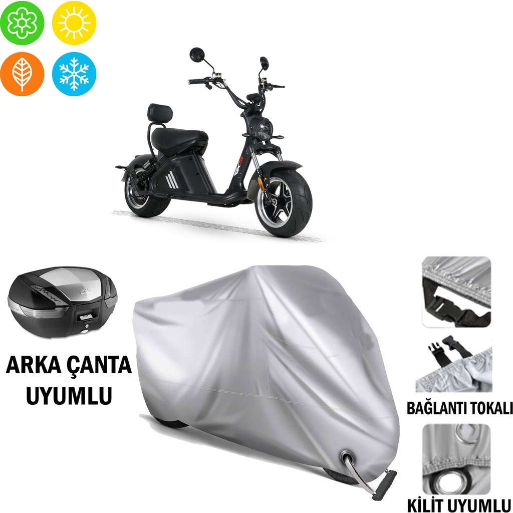 AUTOES Rks M2 Elektrikli Scooter Branda Motosiklet Brandası Arka Çanta Bağlantı,kilit Uyumlu Scooter Fiyatı