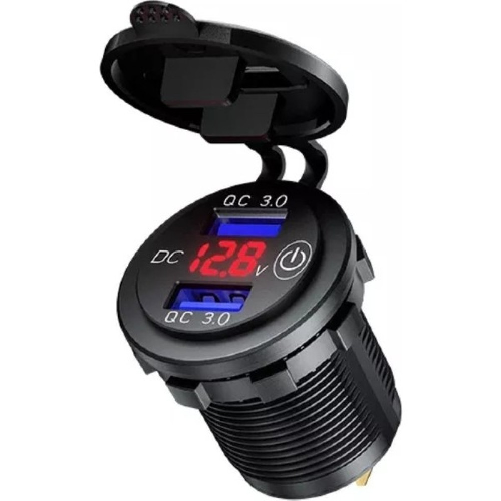 Autoline Araç/tekne/motosiklet Için ( Quick ) Hızlı Şarj-Voltmetre Açma Kapama Anahtarlı - Kırmızı Cep Telefonu Araç Kiti Fiyatı