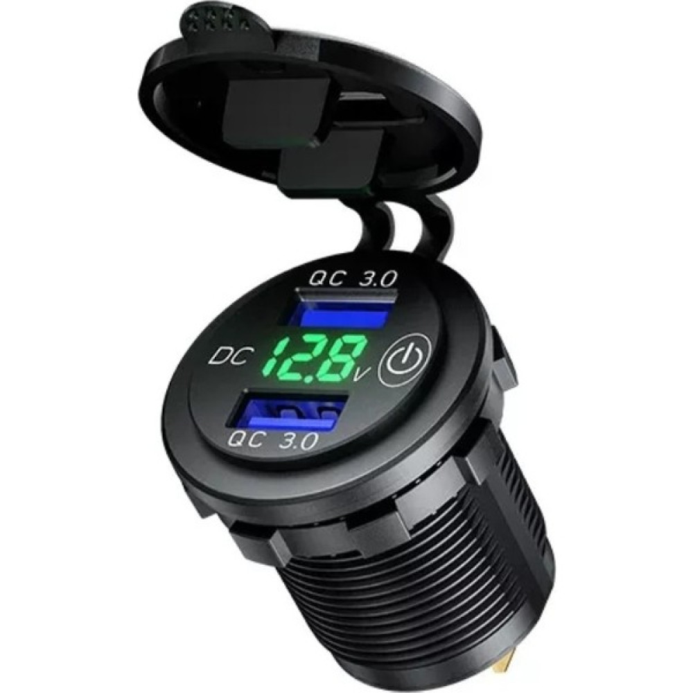 Autoline Araç/tekne/motosiklet Için ( Quick ) Hızlı Şarj - Voltmetre Açma Kapama Anahtarlı - Yeşil Cep Telefonu Araç Kiti Fiyatı