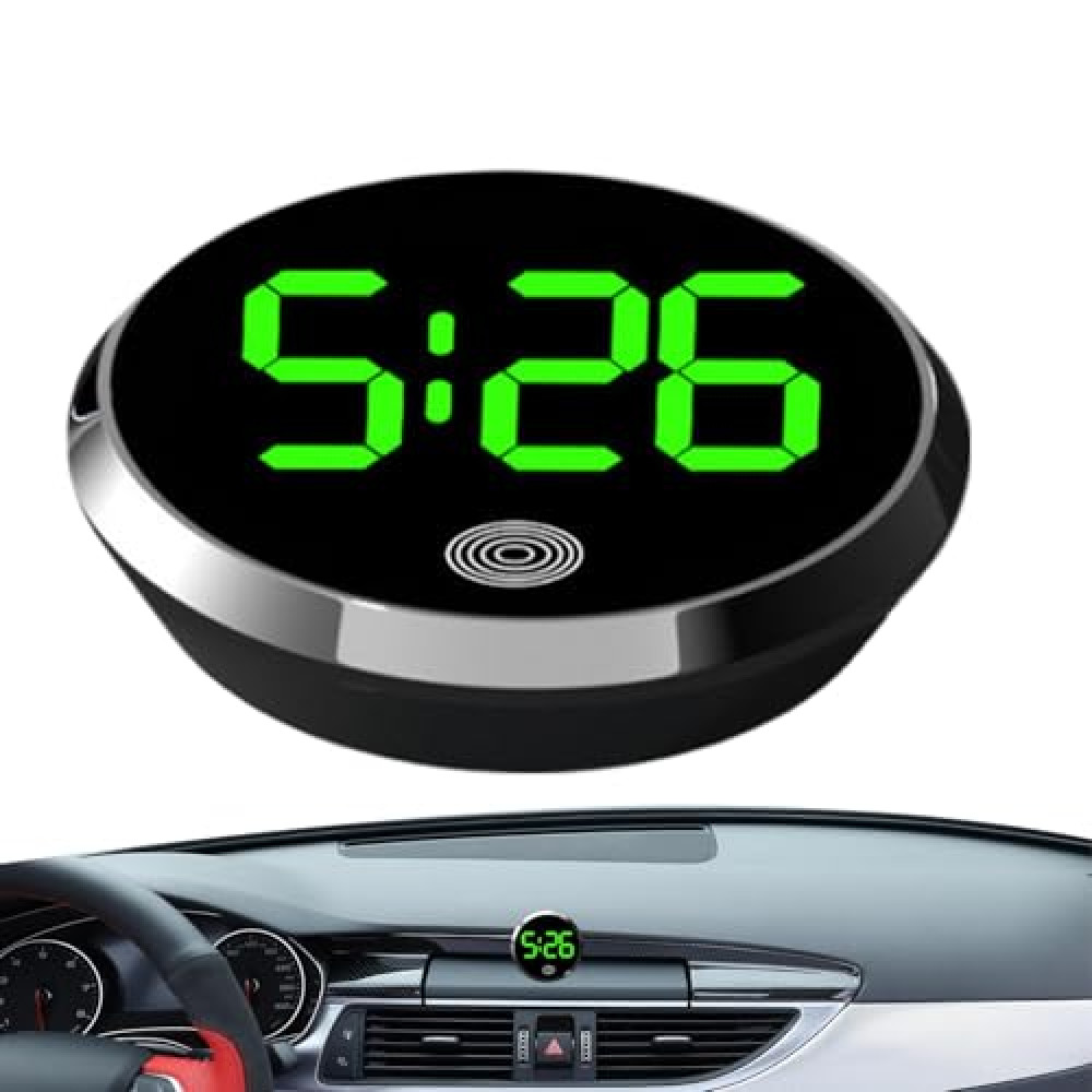Automotive Digital Clock,Dashboard Car Clock,Digital Clock for Car Dashboard,Car Dashboard On Board Clocks Watch,Auto Dashboard Small Digital Clocks Touch Activation for Dorm, Truck, Suvs, Auto