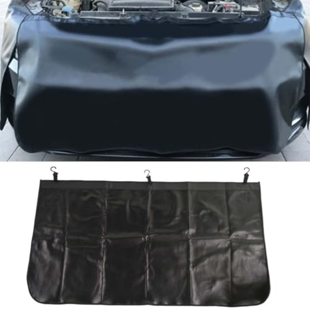 Automotive Mechanic Magnetic Fenders Cover, Waterproof & Anti Slip Car Fenders Protector, PU Leather Protective Car Mat Pad with Hooks for Repair Automotive Work