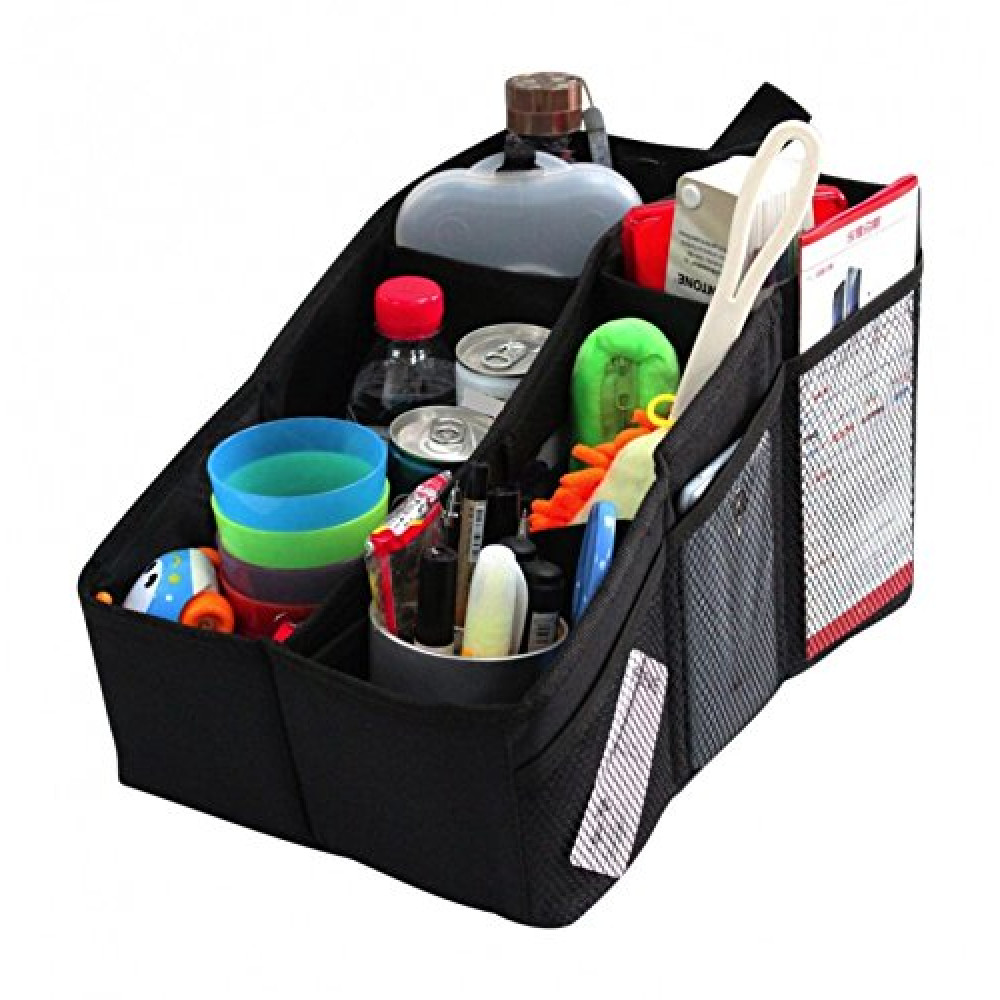 AutoMuko Car Organizer, Car Console Organizer with 6 Large Pockets, + Adjustable Dividers for Keeping Miscellaneous Items Organized- Use in Front or Back to Store Kids’ Toys, Books, Snacks etc