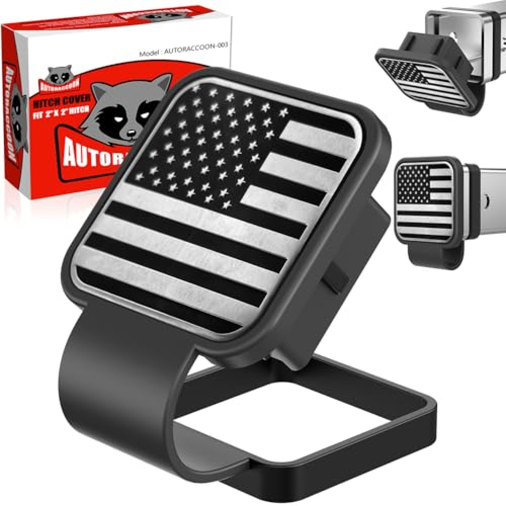 AUTORACCOON Hitch Cover Fits for 2-inch Hitch，Trailer Hitch Cover Tube Plug Insert, Car Exterior Accessories, Receiver Tube Hitch Plug (Light Gray)
