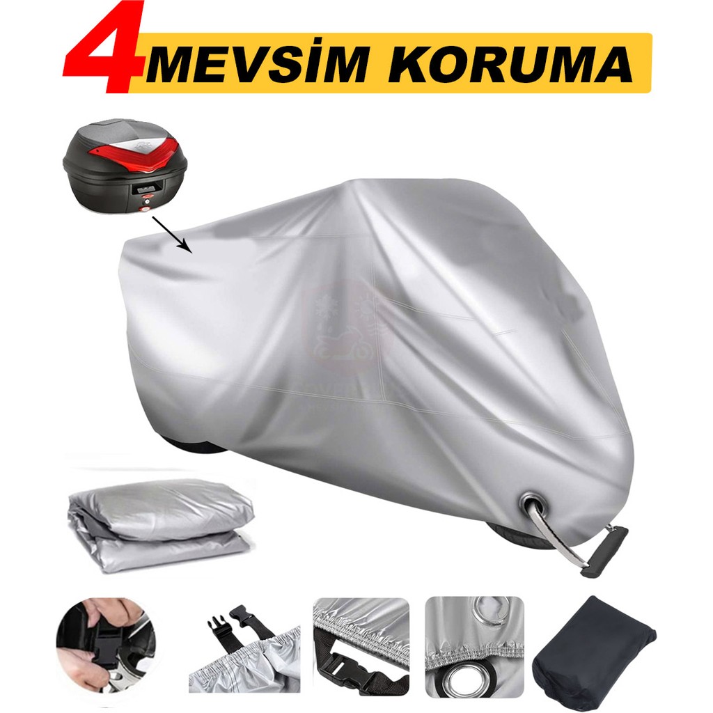 Autozel Apec Ps3 Motor Brandası ( Kilit Uyumlu) Gri Arka Çanta Uyumlu Motorsiket Brandası Motor Örtüsü Çadır Su Geçirmez Motosiklet Brandası Motorsiklet Brandaları Fiyatı