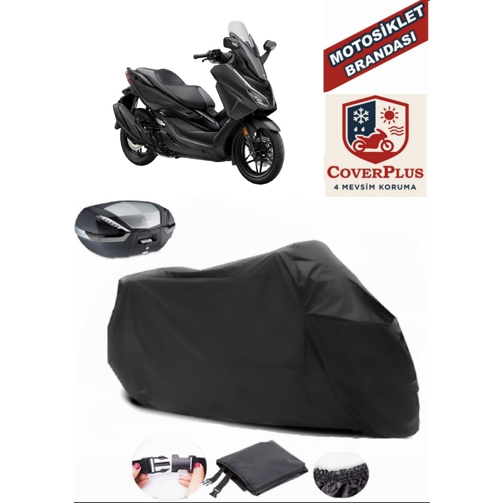 Autozel Honda NSS250 (Forza 250) Motor Brandası Siyah Arka Çanta Uyumlu Motorsiket Brandası Motor Örtüsü Çadır Su Geçirmez Motosiklet Kılıfı Motor ... Motorsiklet Brandaları Fiyatı