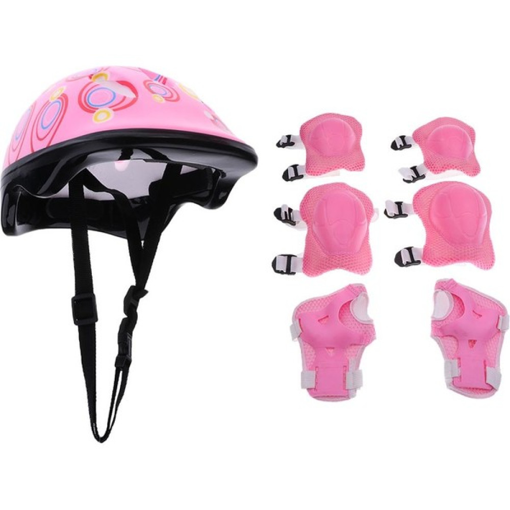 Aututer 7 Adet Çocuk Bisiklet Koruyucu Güvenlik Kask + Dirsek + Bilek + Diz Pedleri Set Scooter Paten Pink (Yurt Dışından) Paten Kaykay Scooter Fiyatı