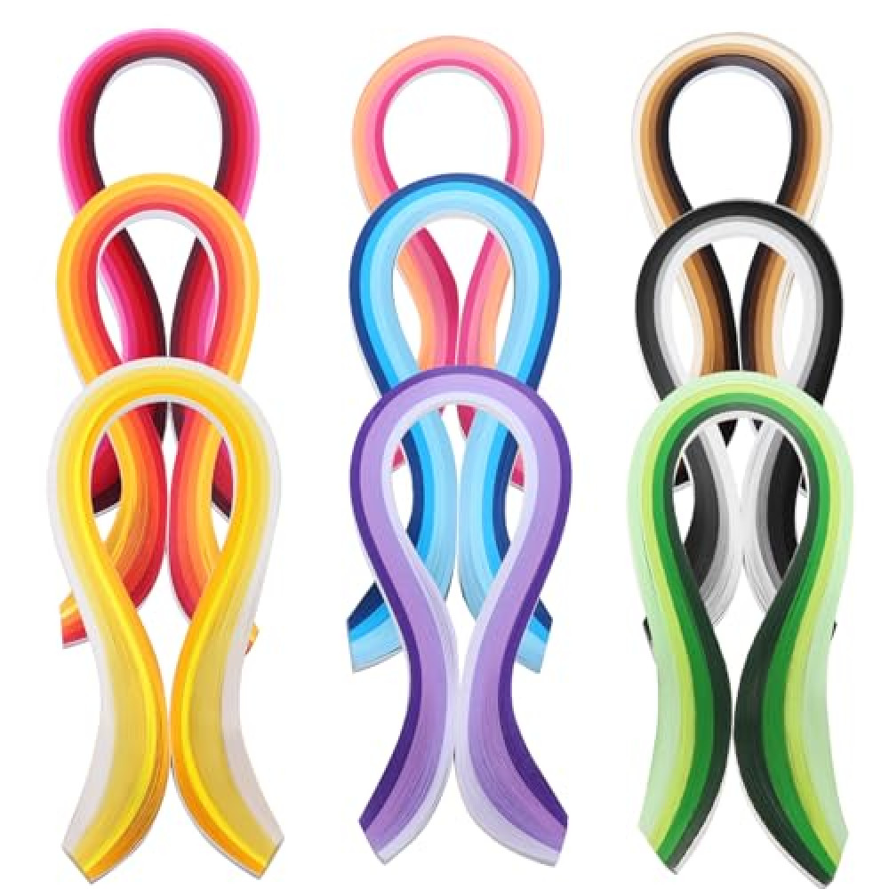 Auvotuis 3mm Width Quilling Paper Strips 40 Colors 900 Strips Paper Quilling Strips Kit Origami Paper Strips for DIY Art Craft, Length 39cm
